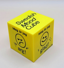 ๐ Swedish Mood Cube Paperweight Vintage Colton-Lewis Sand Filled 2.5