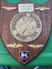 US Navy Commander Carrier Grp 2 Plaque LCDR DF Rahn COMCARGRU 2-1975 Decorative picture