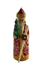 Russian Ded Moroz Father Frost Hand Painted Wood Santa Christmas Ornament 4.5