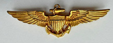 Vintage GEMSCO Navy USMC Naval Aviator Pilot Wings Pin 1/20 10K Gold Filled picture