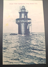 Long Island NY Orient Point Lighthouse Postcard Circa 1910 picture