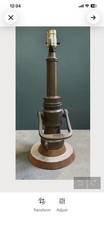 Vintage Wooster Brass Fire Hose Nozzle Lamp | Industrial Steampunk Table Lamp picture