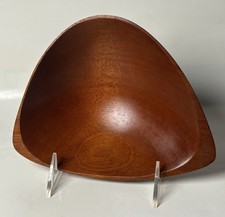 Emil Milan Signed Mahogany Sculptural Bowl MCM Hand Carved Vintage picture