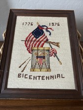 Vintage 1776 1976 Bicentennial Needlepoint, Pristine Condition - show your pride picture