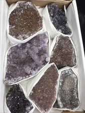 Uruguay Rainbow Amethyst Druzy Agate Crystal Flat Natural Mineral Specimens picture