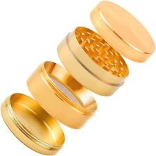 Grinder Large 4 Piece with BONUS Scraper, Sharp Teeth, Gold Herb/Spice/Tabacco picture