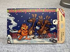 Garfield The Cat Jim Davis Merry Christmas Postcard Invites NIP Lot of 12 VTG picture