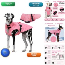 OUOBOB Dog Winter Coat Waterproof Pink XXXXL for Medium Large Dogs picture