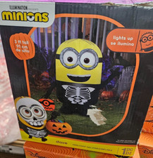 Gemmy 3ft Tall Minion Dave as Skeleton Halloween Inflatable picture