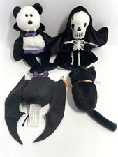 LOT VTG Ty Halloween Creepers Count Bat Cat stuffies beanies fun toys picture