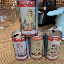 Tennent's Girls Lager Beer 4 different Pat beer cans 11.21 oz Scotland picture