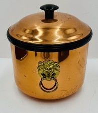 Vintage Regency Style Copper Ice Bucket w/Brass Lion Handles, Coppercraft Guild picture
