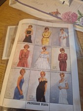 RARE 9pc Princess Lady Diana Postal Stamp Coa’s also princes diana white cheff picture