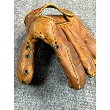 Vintage 1950s Rawlings Playmaker Hinged Pad Leather Baseball Glove RHT USA picture