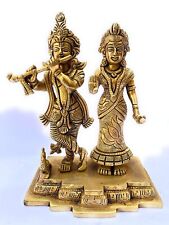 Brass Radha Krishna Standing Brass Lord Radha Krishna Idol Statue Decor Figurine picture