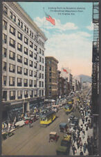 Broadway Department Store looking North in Los Angeles CA postcard ca 1915 picture
