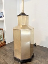 Vintage Automax Solid Brass Octagonal Table Lamp Tea Caddy Lamp picture