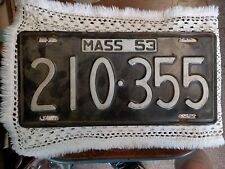 Vintage EXTRA FINE 1953 MASSACHUSETTS License Plate (see description) picture
