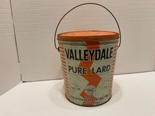 VTG Valleydale Pure Lard 8lb Metal Tin Bucket Bristol VA Farmhouse picture