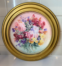 Lena Liu Rose Fantasy Collector Plate 1991 Framed Van Hygan Smythe CS96 11.5