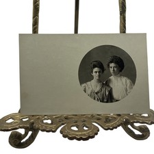 Antique C1910s Two Women Portrait B&W RPPC Real Photo Postcard Parnell Iowa USA picture