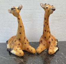 Harvey Knox Ceramic Giraffes Hand Painted Pair picture