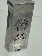 Vintage Aluminum Block Lighter Lift Arm Advertising DECCA Records Label RARE picture