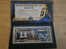 1966-2016 Star Trek 50th Anniversary $2 Bill Colorized Banknote picture