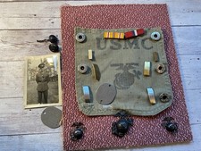 ORIGINAL WWII USMC OFFICER DOG TAGS INSIGNIA ETC LOT picture