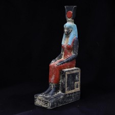 Ancient Egyptian Statue Hathor Goddess Love Pharaonic Rare Antique Unique BC picture