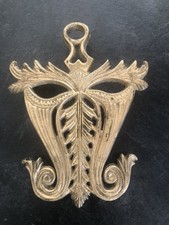 Beautiful Vintage Solid Brass Trivet With Lovely Patina Functional Decoration picture