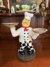Vintage Peter Mook CHEF Figurine Holding 2 Trays picture