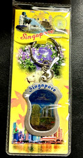 Singapore Tourist Souvenir Collector Keychain Key Ring Chain with Crimes on back picture