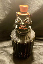 🎃Ashland Halloween Vintage Spirits Black Cat Tabletop Decor Glass Bottle🎃 picture