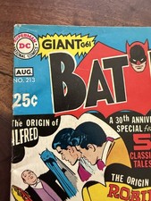 BATMAN # 213 GIANT G61 - ORIGIN OF ROBIN-ORIGIN CLAYFACE-ORIGIN ALFRED VG- 3.5 picture