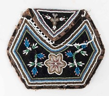 Antique Northeast Woodlands Iroquois Native American Indian Beaded Pouch Bag picture