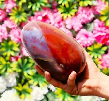 170MM Natural Red Ocean (Orbicular) Jasper Reiki Spirit Aura Power Stone Egg picture