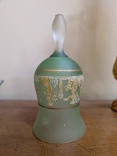 Beautiful Vintage Green Frosted Glass Greek-Style Bell picture
