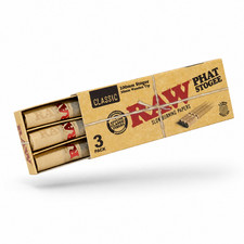 RAW Classic Phat Stogee Pre Rolled Cones 3 Pack 110mm Wooden Tip 11mm Spiral picture