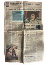 Memphis Press-Scimitar Special Edition Newspaper Aug 17, 1977 Elvis Presley picture