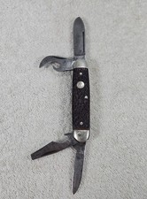Boker USA Tree Brand 9361 Scout Utility Pocket Knife 4 Blade Jigged Hand Vintage picture