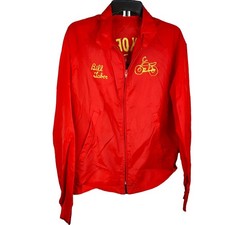 Vintage Swingster M Red Nylon Windbreaker Jacket El Korah Shriners Motor Patrol picture
