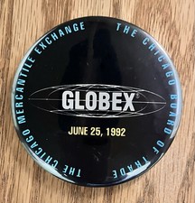 Vintage 1992 Globex Launch CME CBOT Trading Floor Pin Stock Market Wall Street picture