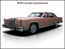 1979 Lincoln Continental New Metal Sign: Beautiful Restoration  12x16