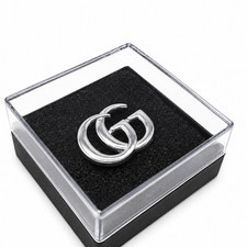 Gucci Small Silver Pin Brooch for Hat Scarf Tie Tack Collar Lapel Pin picture