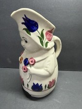 Vintage Hand Painted Lady Figure Ceramic Pitcher  picture