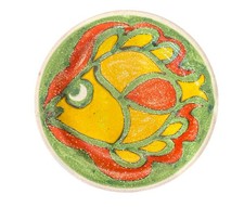 Vintage Desimone Retro Art Pottery 7.5” Fish Plate Italy New Label 8 Available picture