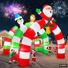 12FT Christmas Inflatable Archway, Santa Elk Inflatable Tunnel Stereoscopic X picture