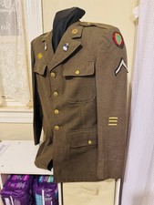 WWII M1942 P.Q.D. 149 EM Wool Service Coat, 21st Infantry Regiment picture