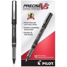 12 Pack - Pilot Precise V5 Stick Rolling Ball Pens, Precision Point Ink, .5mm picture